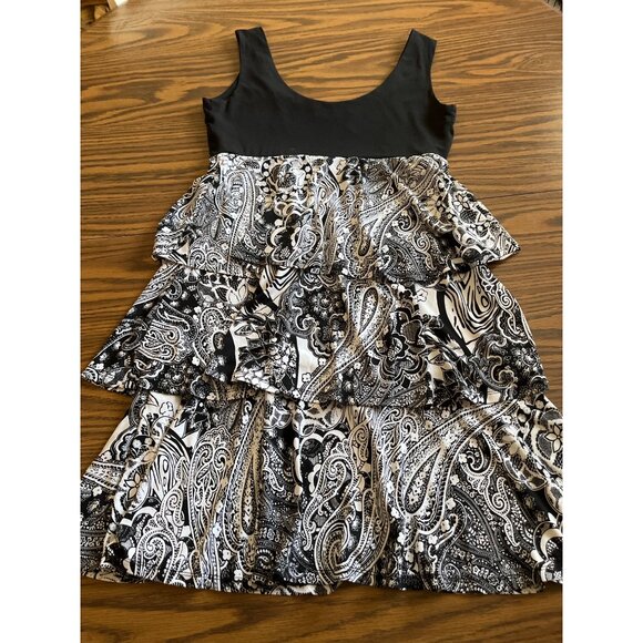 Sandra Darren black white sleeveless dress size 6 - Picture 2 of 7